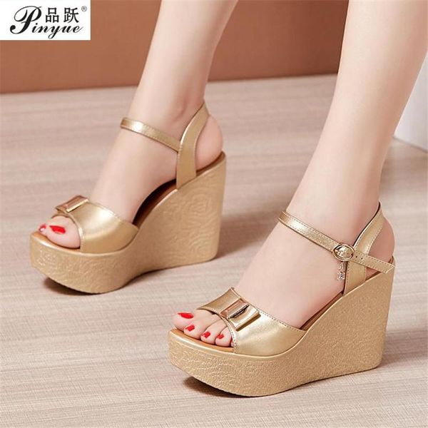 

dress shoes open toe platform sandals women bow high heels wedges ladies elegant office gold, Black