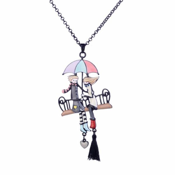 

pendant necklaces fashion lovers necklace for women girls couple doll female long sweater chain pendants chocker accessories, Silver