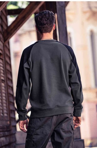 

hoodies ytx450 male fashion spring sewing around the neck sweaters, Black