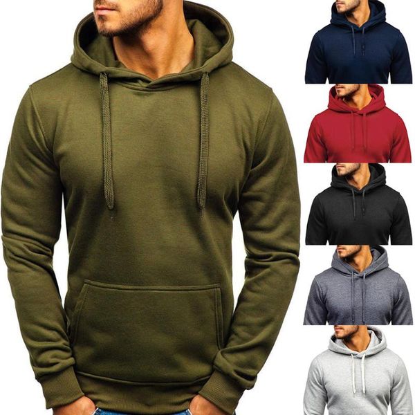 

men's hoodies & sweatshirts solid color sweatshirt fashion male hoodie spring and autumn winter hip hop long sleeve clothing, Black