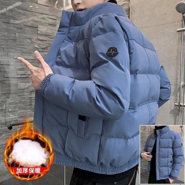 

men's trench coats cotton padded jacket 2021 winter casual loose warm hooded down fashion, Tan;black
