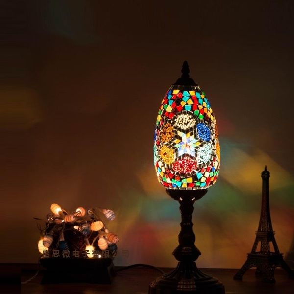 

table lamps turkish mosaic vintage art deco handcrafted glass romantic bed light lampada da tavolo stile mediterraneo turco