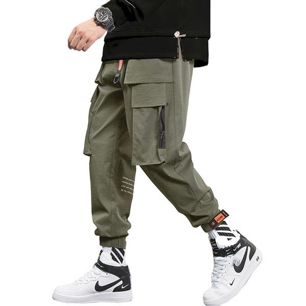 

men streetwear pants fashion hip hop baggy sweatpants high street jogger pant male elastic waist harajuku trousers men's, Black