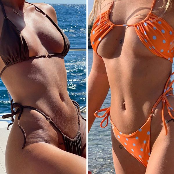 

bikini solid swimsuit tanga biquini micro bikini set hollow out swimwear bathing suit women thong bikinis swimsuit women, White;black