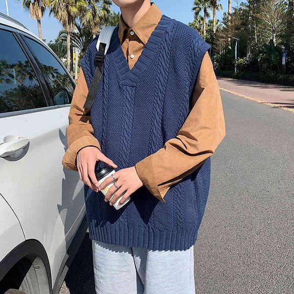 

men's sweaters legible men's vests with cleavage in sweaters loose men fit sleeveless waistcoats casual korean winter clothes ppk3, White;black