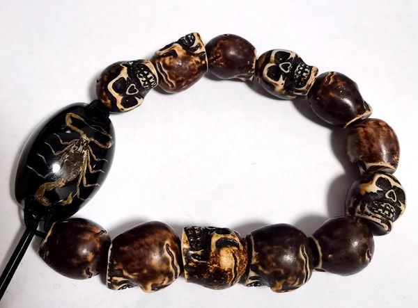 

domineering real scorpion fashion skull bracelet jewelry, Black
