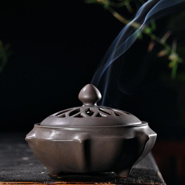 

rudder shaped ceramic incense burner antique lotus creative plate sandalwood home indoor aroma diffuser fragrance lamps