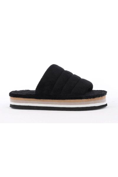 

slippers black winter home in-house