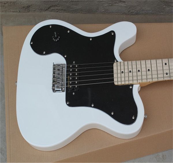 

tl american deluxe white signature black pickguard left handed groove fretboard electric guitar