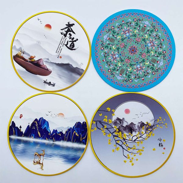 

silicone coaster creative printing chinese landscape wind heat insulation thickened meal mat can print patterns