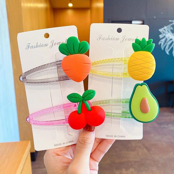 

hair accessories cute cartoon clip children's korean fruit love heart hairpins for girls kids transparent big hairgrips accesories gift, Slivery;white
