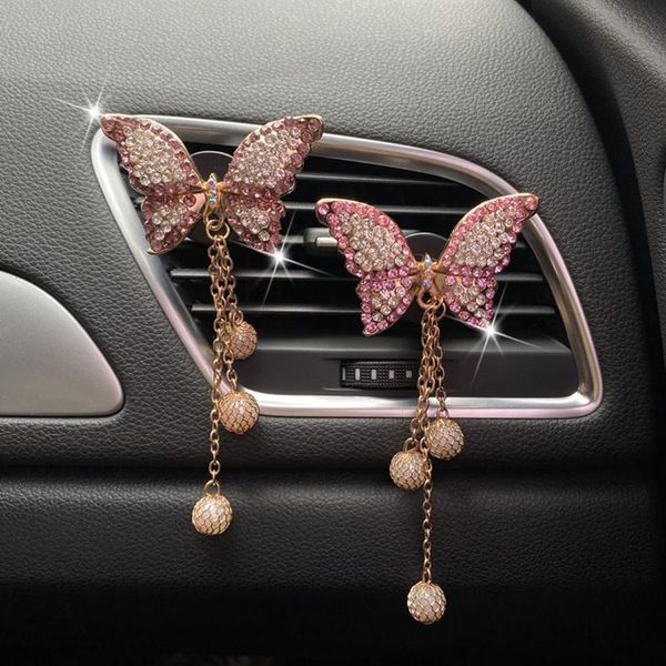 

car air freshener vent perfume fragrance internal decorator solid cute butterfly shape artificial crystal car-styling