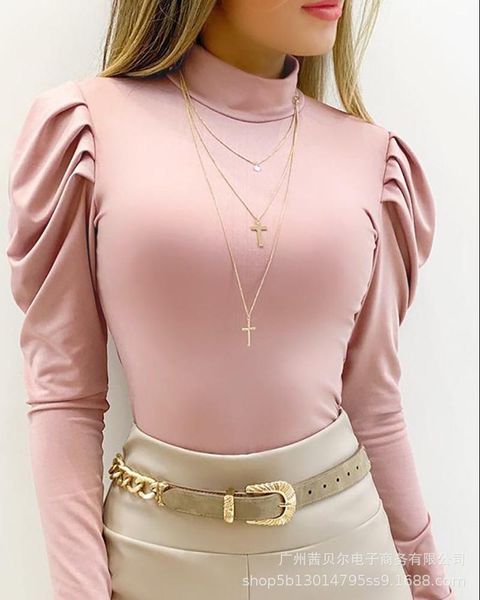 

women's t-shirt pink casual shirt fashion long sleeve stand collar tees loose street wear female sweatshirt ladies, White