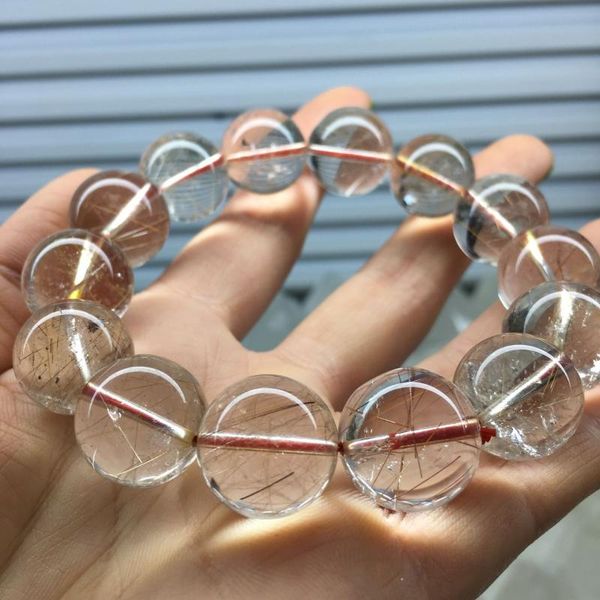 

decorative objects & figurines 16mm grade natural quartz crystal bracelet for men