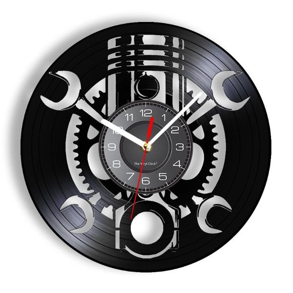 

wall clocks mechanic tools vintage retro clock car repairing center garage color changing light 3d wrench cogwheel led watch