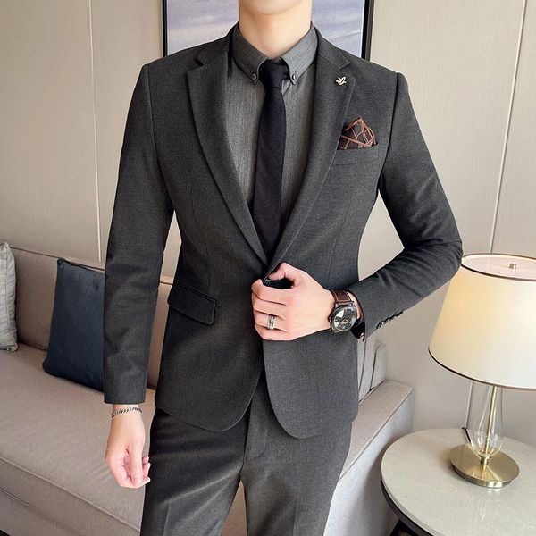 

men's suits & blazers ( jacket + pants ) 2021 latest coat designs solid color men suit slim fit elegant tuxedos wedding business party, White;black