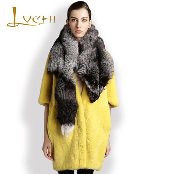 

women's fur & faux lvchi accept image customization mink coat winter warm thick fashion women v neck solid color half sleeve girls, Black