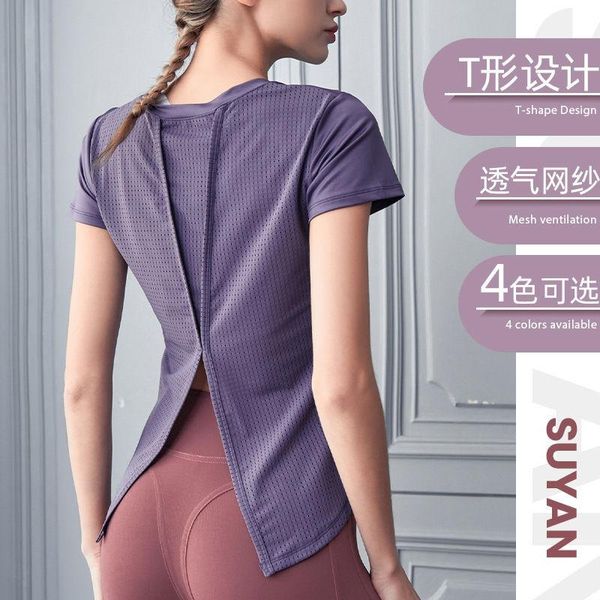 

yoga outfit crop summer girls t-shirt short deportivo mujer camisetas