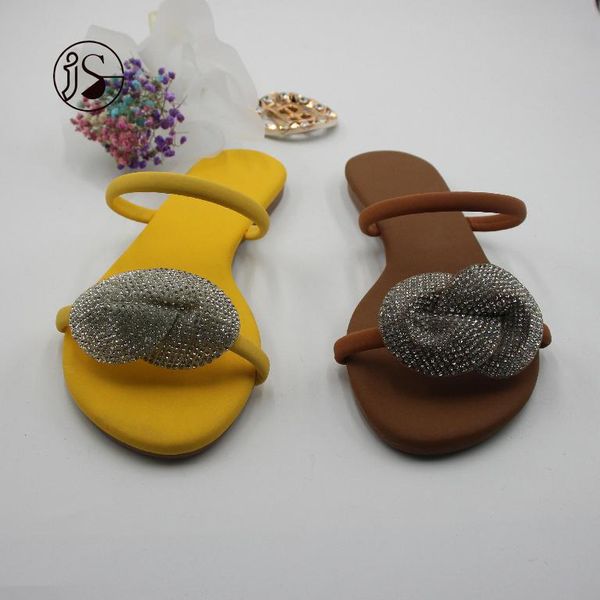 

slippers customized for ladies wholesale women bright drill the contracted fashion flip flops, Black