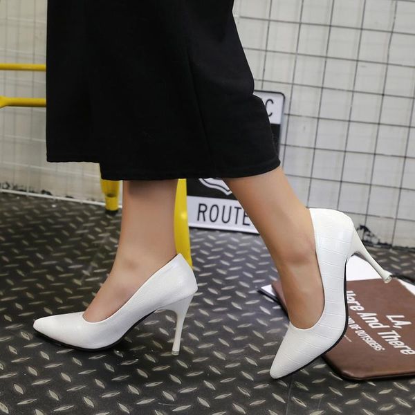 

dress shoes thin heels professional single ladies leather work shoe black pumps high temperament elegant womens