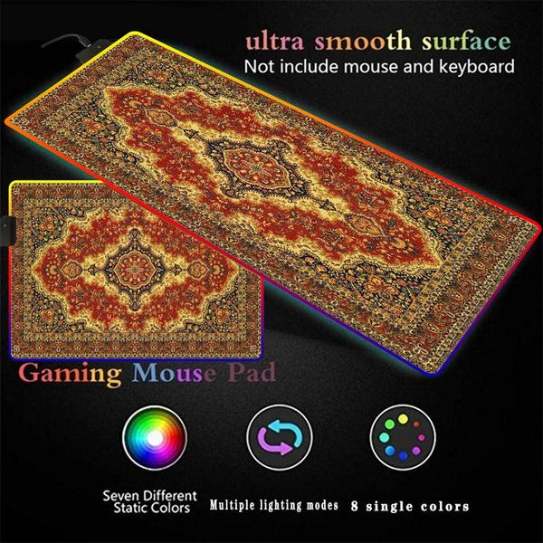 

mouse pads & wrist rests persian carpet rgb large gaming pad gamer led computer mousepad for keyboard desk mat mause big with backlight