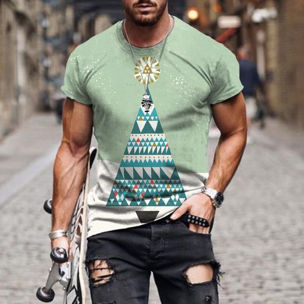 Homens camisetas Verão 2021 t-shirt tendência padrão 3d casual e confortável grande frouxo de manga curta moda mangas masculinas