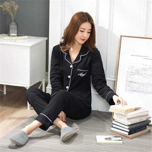 

cartoon pyjamas fall long sleeve nightie strawberry pajama set plus size lingerie women's pajamas homewear sleepwear 211116, Black;red