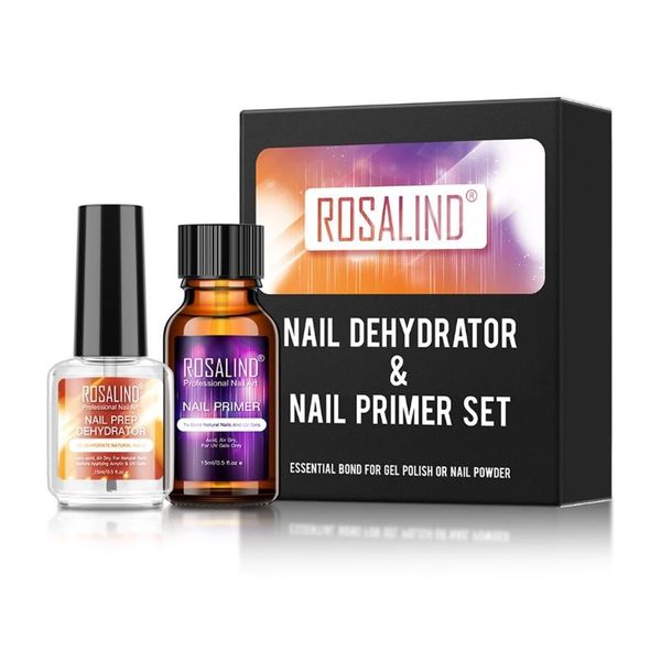 

nail gel 2pcs 15ml/bottle professional natural primer and prep dehydrator set long lasting fast air dry bright polish, Red;pink