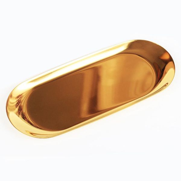 

kitchen storage & organization restaurant jewelry display fruits durable snack bar oval home decoration stainless steel el tray