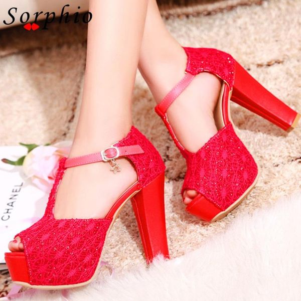 

sandals red platform high heels for female girls buckle thong elegant women's wedding evening shoes 2021 summer size 33 peep toe, Black