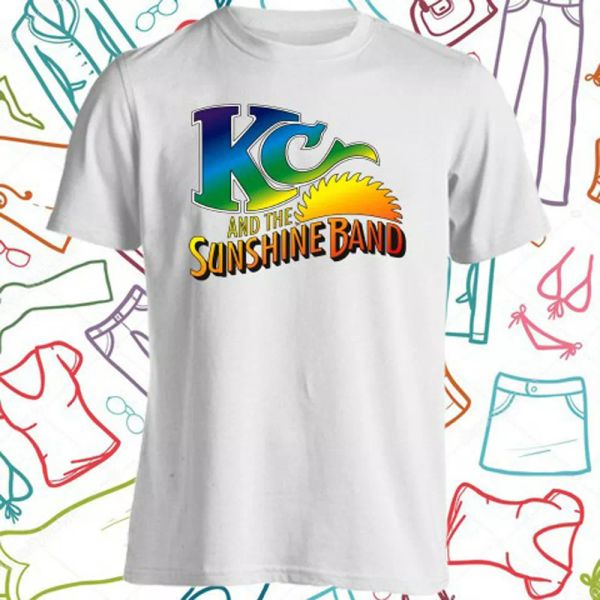 

kc and the sunshine men's white t-shirt size s to 3xl, White;black