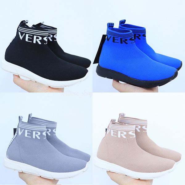 

infant kids knit chain sock runner knitted mid high light running shoes black wine red sneaker girls boys sports children basketball