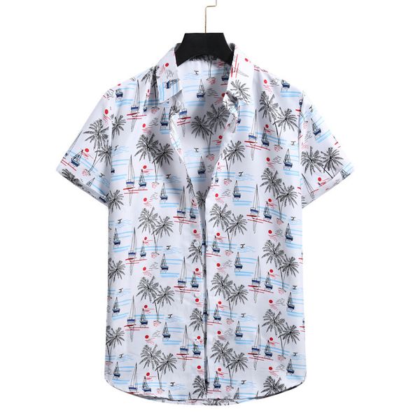 

men's shirts 2021 ummer hort leeve flower beach caual looe, White;black