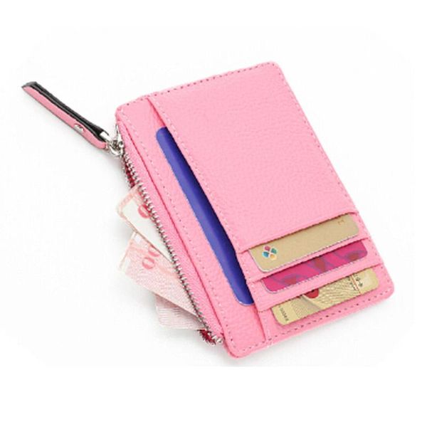 

card holders multi-use id slim thin holder purse leather coin change wallet, Brown;gray