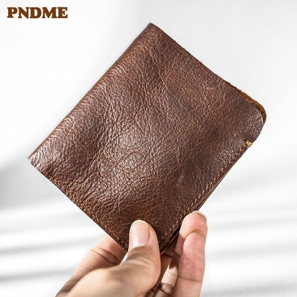 

wallets genuine leather men's wallet casual simple high-quality soft cowhide vintage women's small id business card holder purse, Red;black
