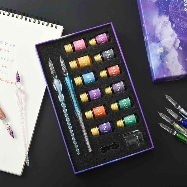 

pen glass color gift box set signature busins student