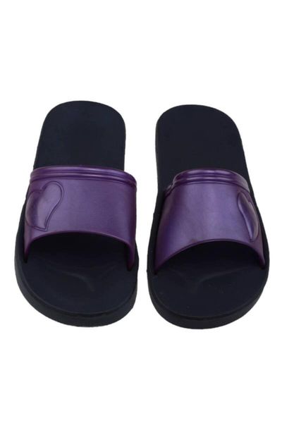 

heart pattern women 's slippers k18 | damson, Black