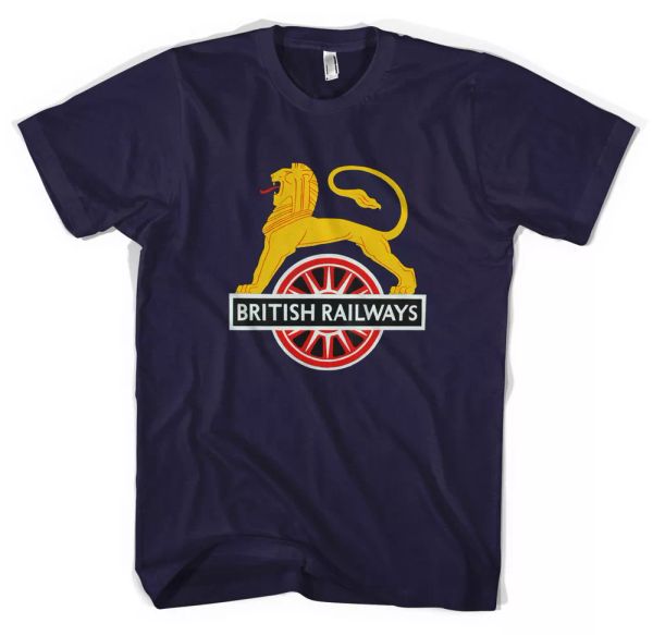 

british railways cycling lion 1950-56 t-shirt all sizes, White;black