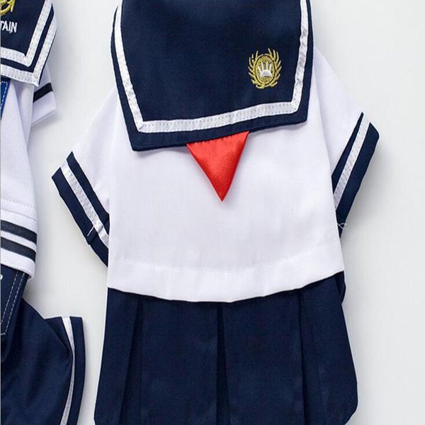 

dog apparel 2021 spring summer cat dress navy style costume sailor uniform skirt puppy clothes sizes s-xl for small dogs