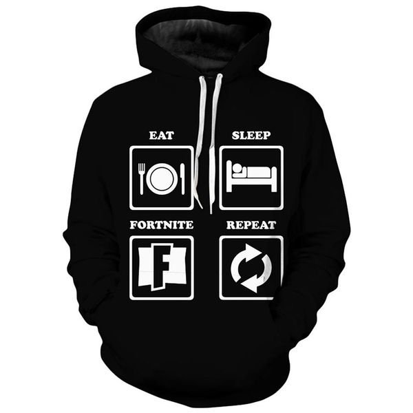

safety symbol pattern fierce 3d printing hoodie visual impact party punk goth round neck sweater hoodie, Black