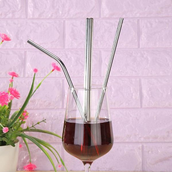 

drinking straws 5pcs stainless steel reusable straw set with cleaner brush kitchen tool drink party bar household accessory