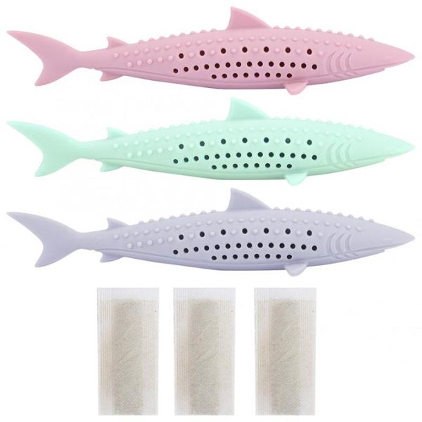 

cat toys pet silicone 3d fish shaped toy interactive gift catnip molar bite-resistant training