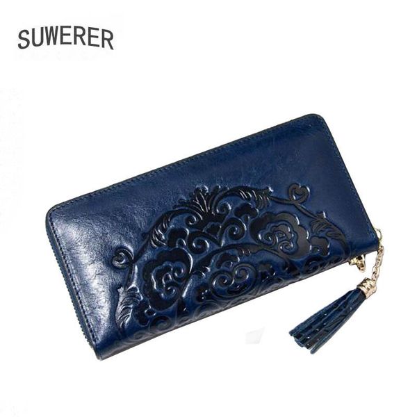 

wallets suwerr women genuine leather fashion embossing bag real cowhide clutch luxury wallet, Red;black