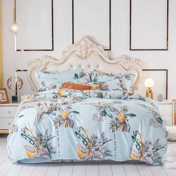 

type thickened frosted four piece set spring and summer bedding products pure cotton bed sheet pure cotton quilt cover student kit