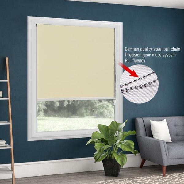 

blinds 100% blackout metal bead rope khaki roller thermal shade window customized