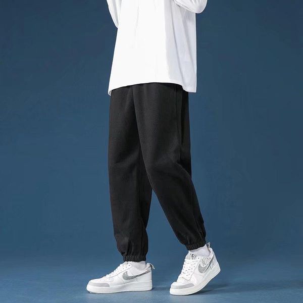 

men's pants spring and autumn sports running jogging men fashion casual trousers gym exercise, Black