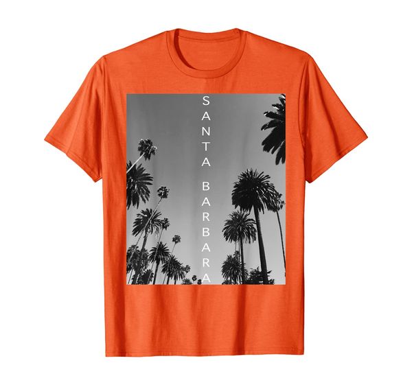 

santa barbara california shirts palm trees souvenir gift t-shirt, White;black