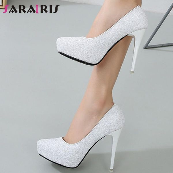 

dress shoes sarairis lady casual handmade classic pumps bling women pointed toe shallow slip on high heels woman, Black