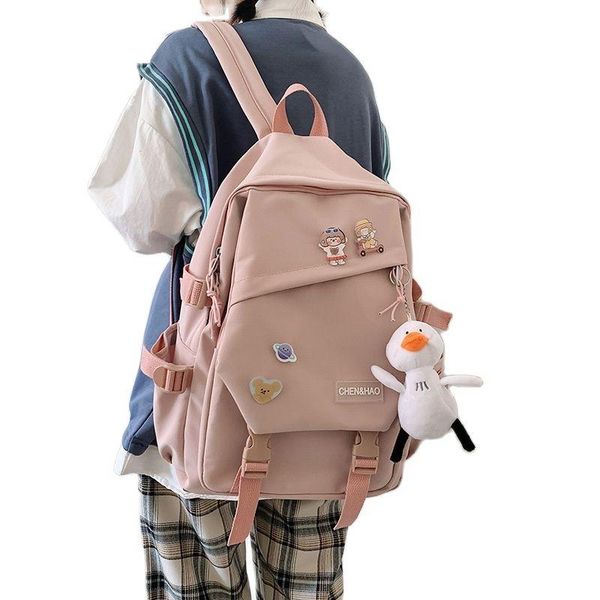 

backpack 2021 korean schoolbag female large capacity couple travel male bag backpacks for women canvas men school bags