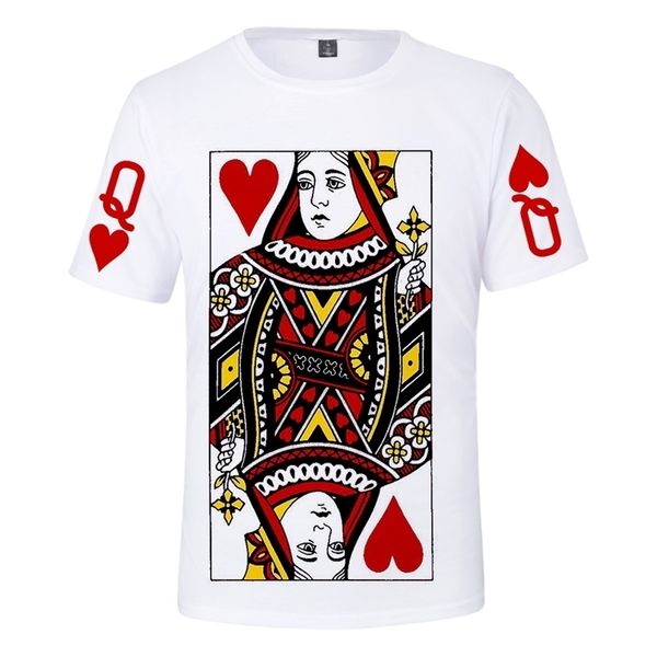 Sıcak Poker 3D T-shirt Erkekler / Kadınlar Yaz Moda Komik T Shirt Serin Casual Harajuku 3D Baskı Poker Erkekler T Gömlek Top 210409